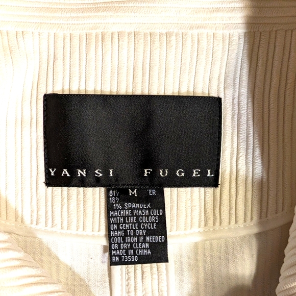 Women's Yansi Fugel Winter White Corduroy Pattern‎ Jacket/Blazer | Size M - Picture 4 of 8